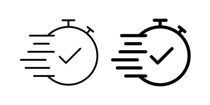 Quick Time icon flat outline in black