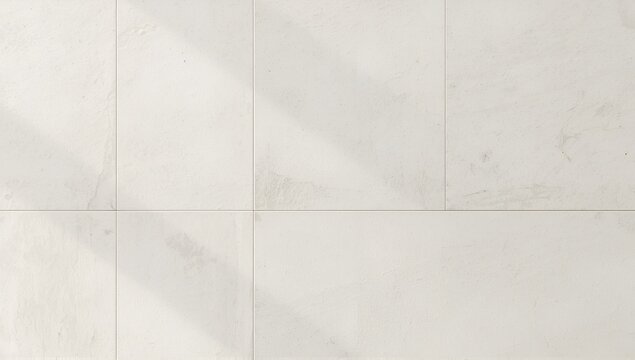 Clean White Marble Tile Floor with Subtle Shadow Angles