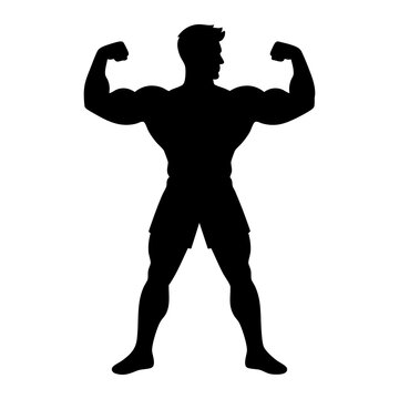 silhouette vector Fitness bodybuilder