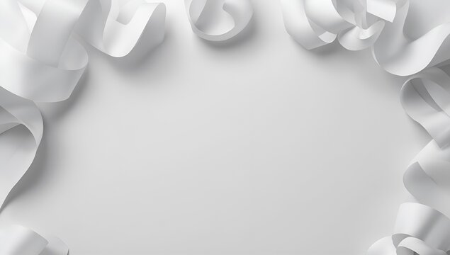 White Ribbon Confetti Border Empty Space