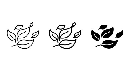 Obraz premium Organic Leaf Icons, Nature Elements Set, Greenery Vector Graphics, Eco-Friendly Design Assets
