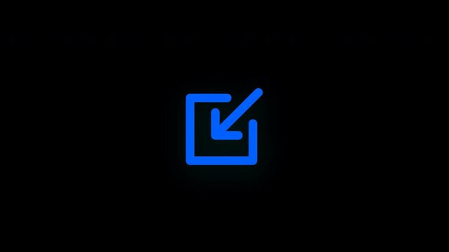 Blue Minimize Arrow Animation Icon. 4K Alpha Channel