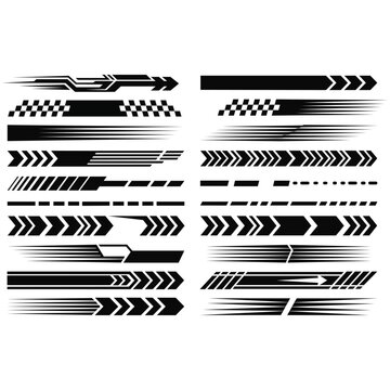 Racing Stripes and Speed Decals Set for Sports Car Vinyl Graphics
