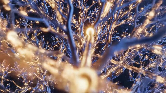 Digital tree growing from binary code futuristic technology concept innovation digitalization video code cyber