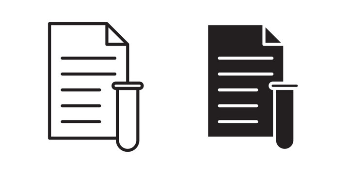 Lab report icon flat outline in black
