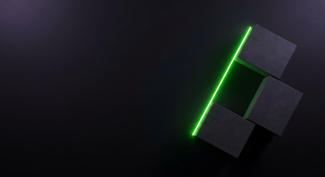 Minimalist ESG Sustainable Tech Graphic with Neon Light and Ample Copy Space