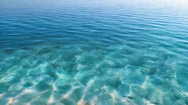 Sunlight Caustics Shimmering Underwater On Stones