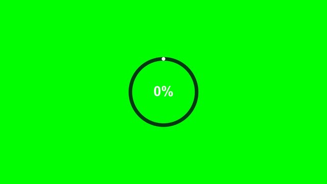 Loading progress indicator circles on green screen background