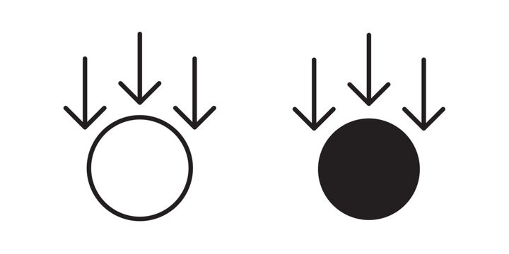 Gravity icon flat outline in black