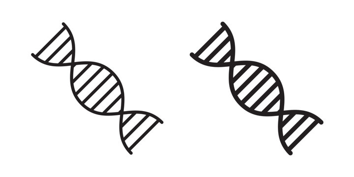 Genetic icon flat outline in black