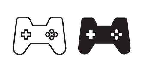 Game controller icon flat outline in black © Warpiya