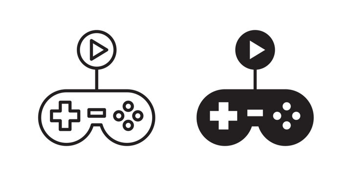 Gameplay icon flat outline in black