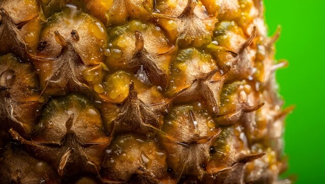 Close Up Pineapple Texture Rough Brown Golden