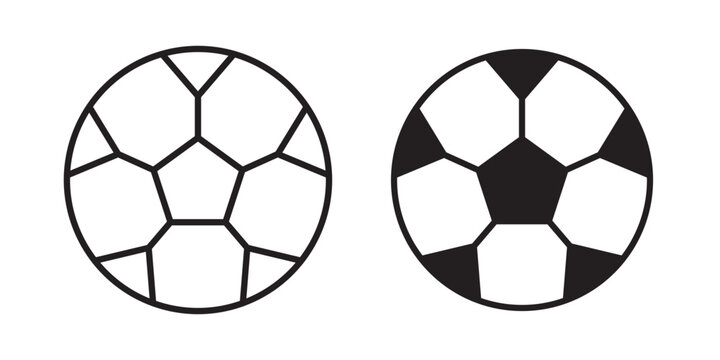Football icon flat outline in black