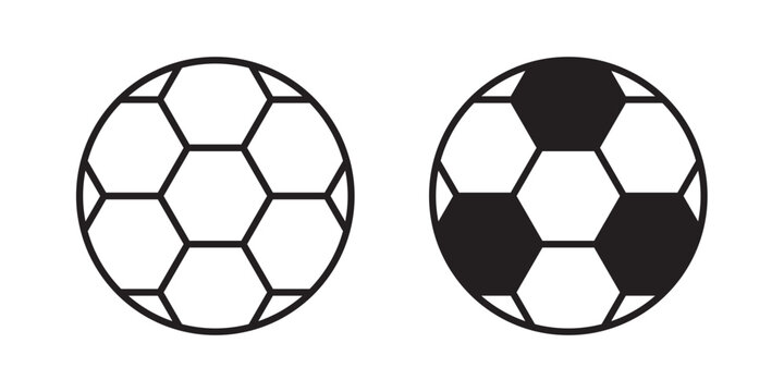 Football icon flat outline in black