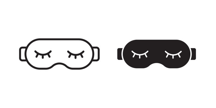 Eye mask icon flat outline in black