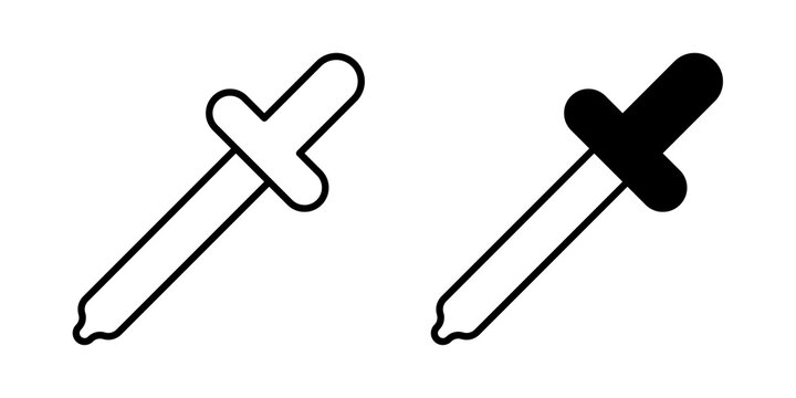 Eye dropper icon flat outline in black