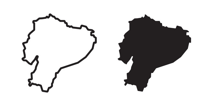 Ecuador icon flat outline in black