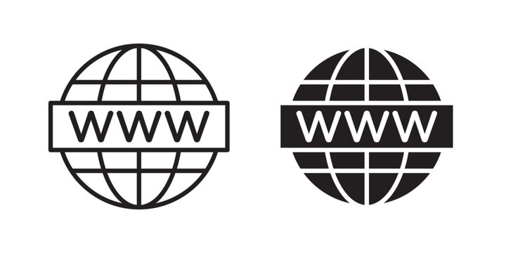 Domain icon flat outline in black