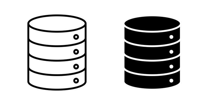 Data storage icon flat outline in black