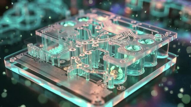 Embryonic stem cell development in a microfluidic lab on a chip for in vitro fertilization research and tissue engineering