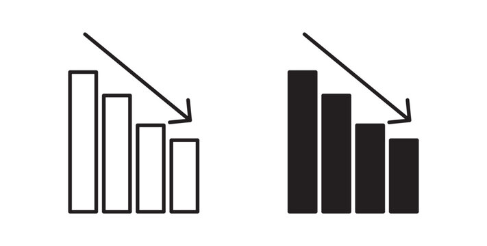 Chat arrow down icon flat outline in black