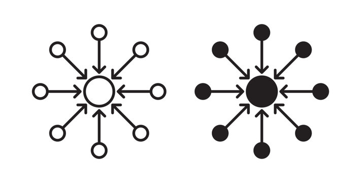 Centralized icon flat outline in black