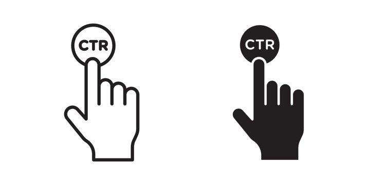 CTR icon flat outline in black