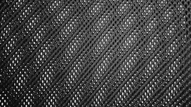 Black diagonal mesh fabric texture pattern