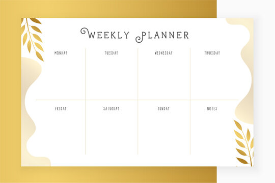 weekly event schedule template for school journal
