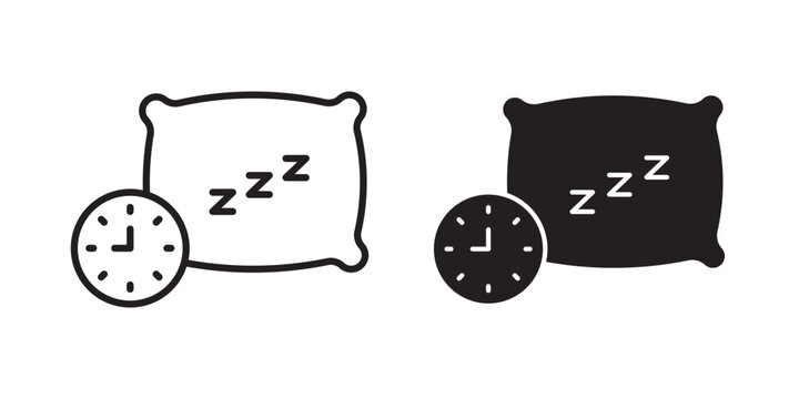 Bedtime icon flat outline in black