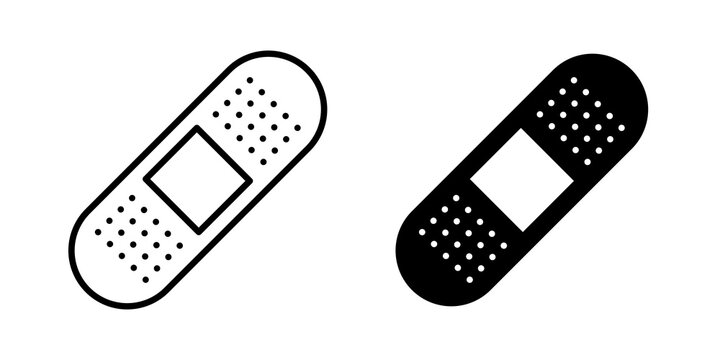 Bandage icon flat outline in black