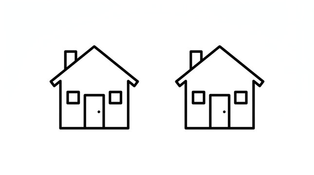 Two simple house icons side by side