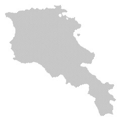 Obraz premium Armenia map with diagonal stripes in gray vector illustration