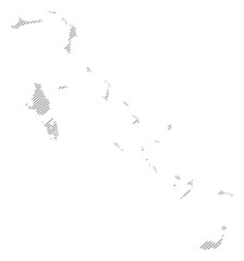 Obraz premium Bahamas map with diagonal stripes in gray vector illustration