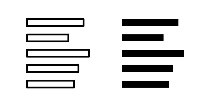 Align left icon flat outline in black