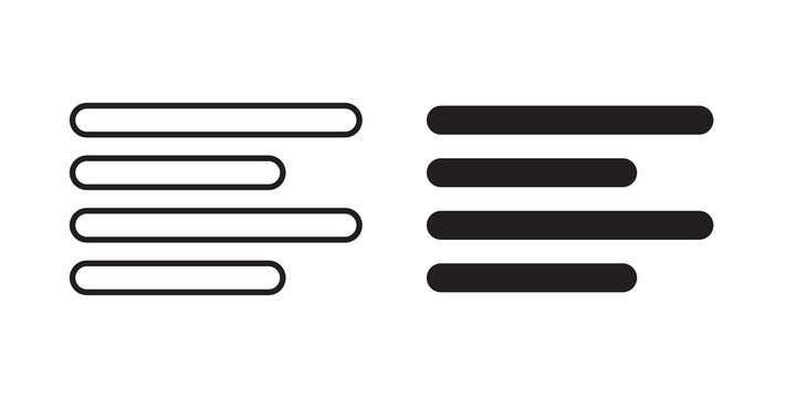 Align left icon flat outline in black