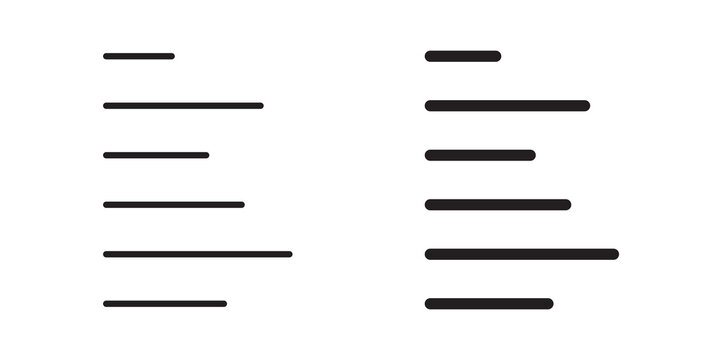 Align left icon flat outline in black