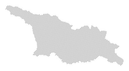 Fototapeta premium Georgia map with diagonal stripes in gray vector illustration