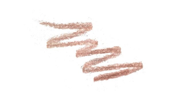 Brown pastel-like stroke squiggles across the screen. The motion is gentle and curved, with chalk-like texture forming soft loops in a continuous flow.