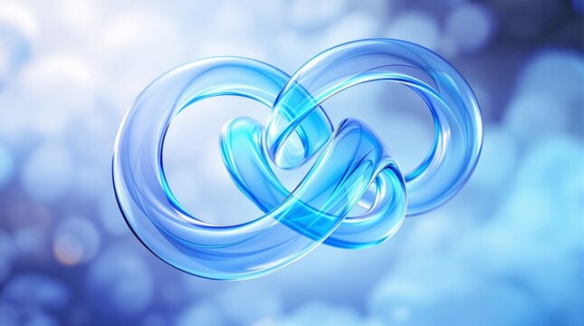 Abstract 3D Blue Glossy Swirl Background