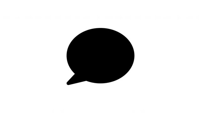 Speech Bubble Solid Animated Icon With Alpha Channel. Communication, Messaging, And Dialogue Silhouette Motion Graphic. Chat Interface Design. On Transparent Background