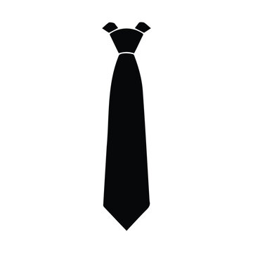 Necktie accessory black silhouette for professional business apparel and formal dress code.
