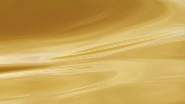 Golden abstract waves flow horizontally across a soft cream field. Luxury branding, fashion promotion, and beauty advertising.