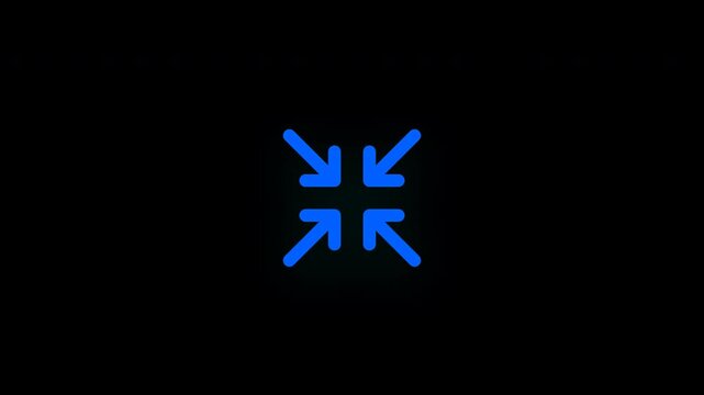 Blue Minimize and Reduce Arrow Animation. 4K Alpha Channel