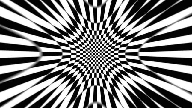 Abstract Geometric Pattern Transitioning with Op Art Style and Hypnotic Motion