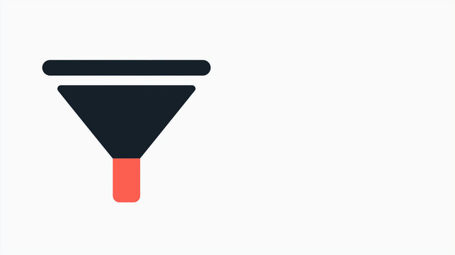 Funnel icon for filtering or directing flow in graphic design