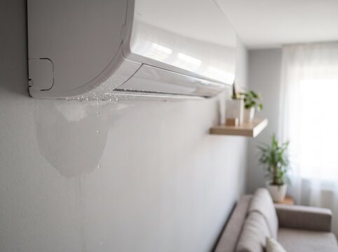 Water Leaking from Wall Mounted Air Conditioner in Home