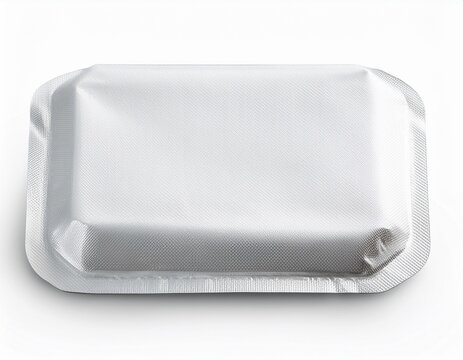 empty white plastic blister pack for product packaging front view isolated on white background