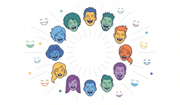 World Laughter Day Happy Faces International Vector Illustration